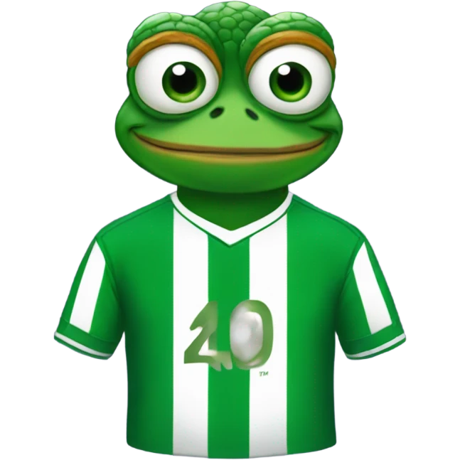 Pepe frog wearing soccer jersey  emoji