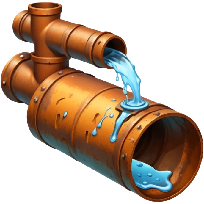 sewer pipe with leaking water rust clear emoji