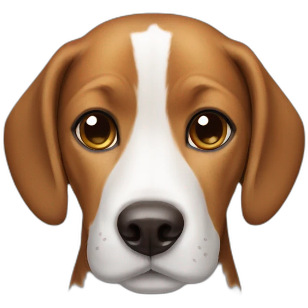 Beagle dog is brown with a white spot on the nose emoji