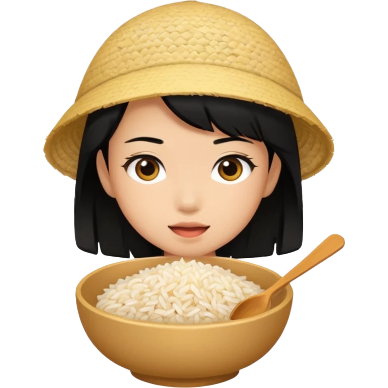 Asian eating rice emoji