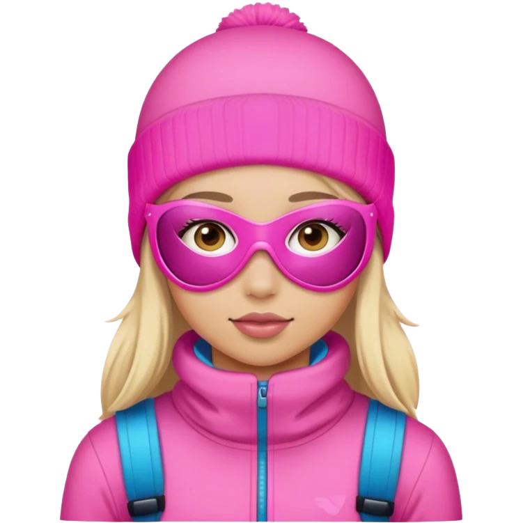 Girl in pink ski mask emoji