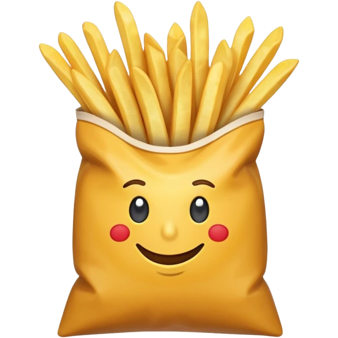 arrow showing fries being put into bag emoji