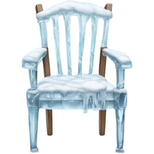 Chair made out of ice christmas  emoji