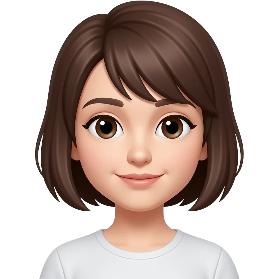 short brown hair. emoji