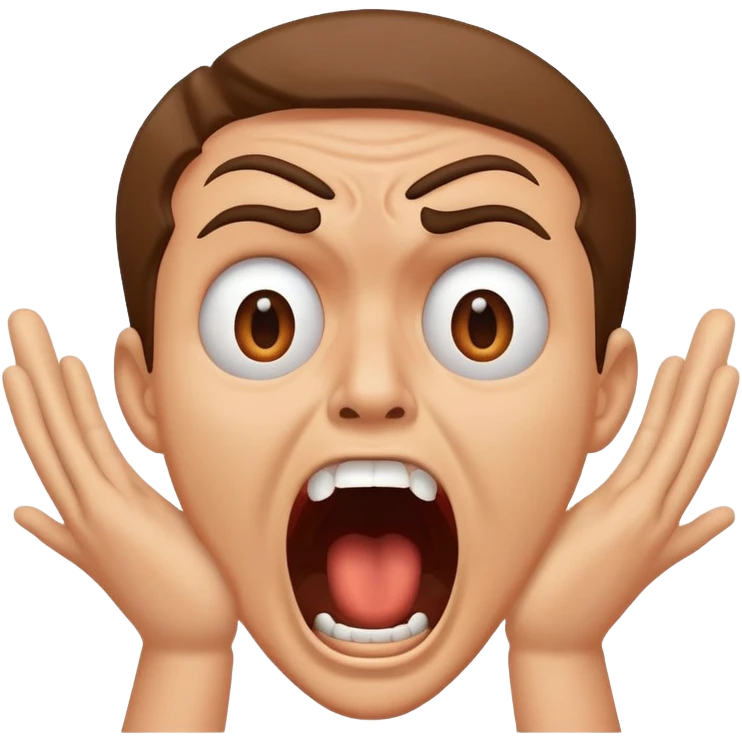 Man screaming STOP emoji
