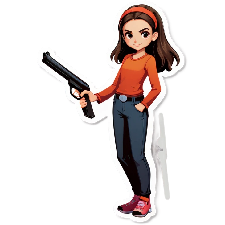 Girl having a gun  emoji