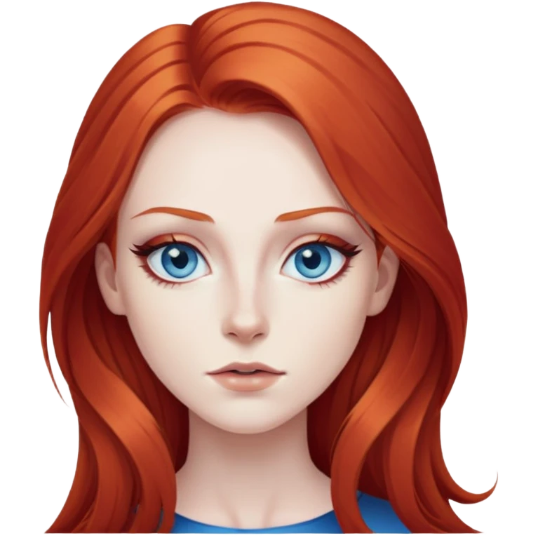 Long red hair, blue eyes, sharp eyeliner Baddie emoji