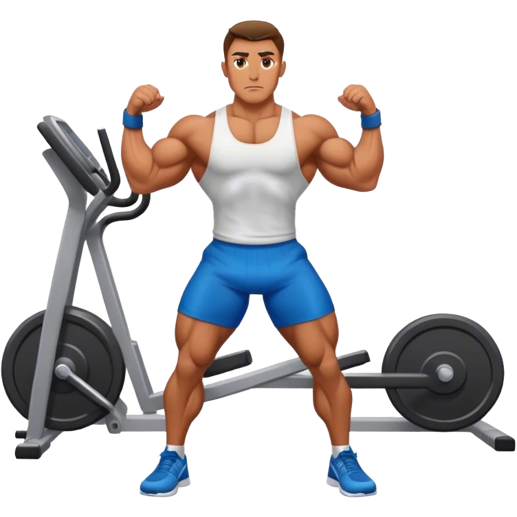 bodybuilder cardio in gym emoji
