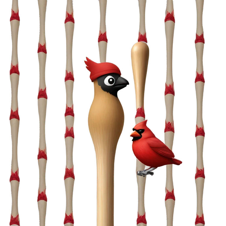 Cardinal on a baseball bat emoji