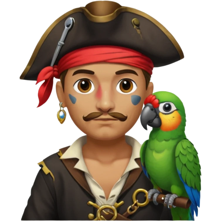 pirate and parrot emoji