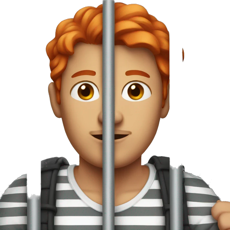 Red head in jail emoji