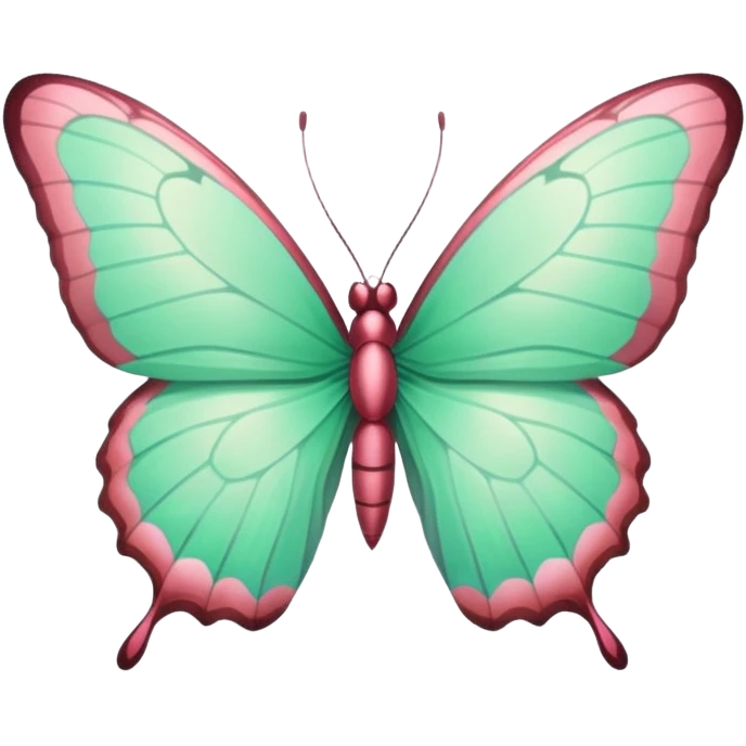 Beautiful mint green and warm rose butterfly with detailed wings emoji