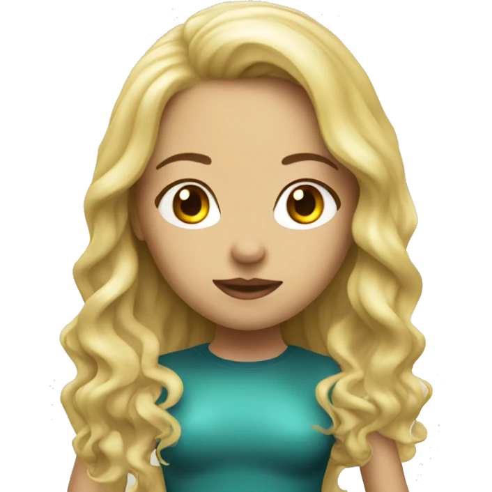 Latex girl with blond long hair emoji