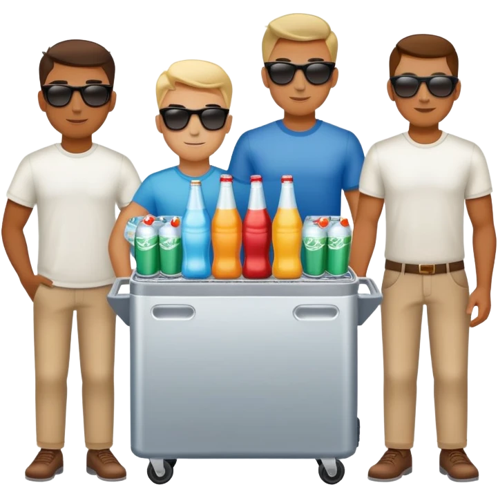 Beverage cooler cart dudes emoji
