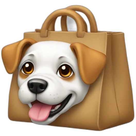 Un chien dans un sac emoji