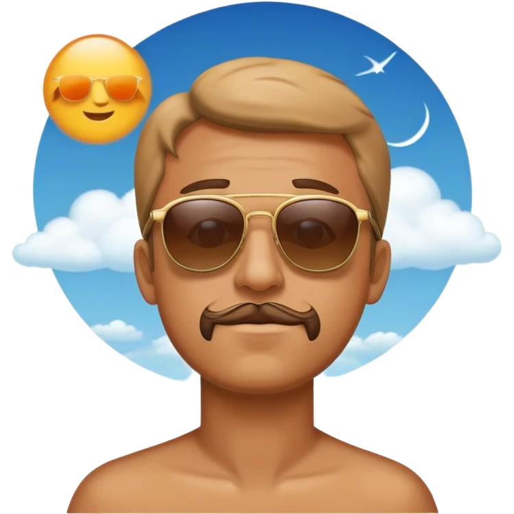 the man watches on sky emoji