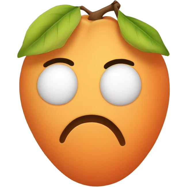 Very tired apricot emoji