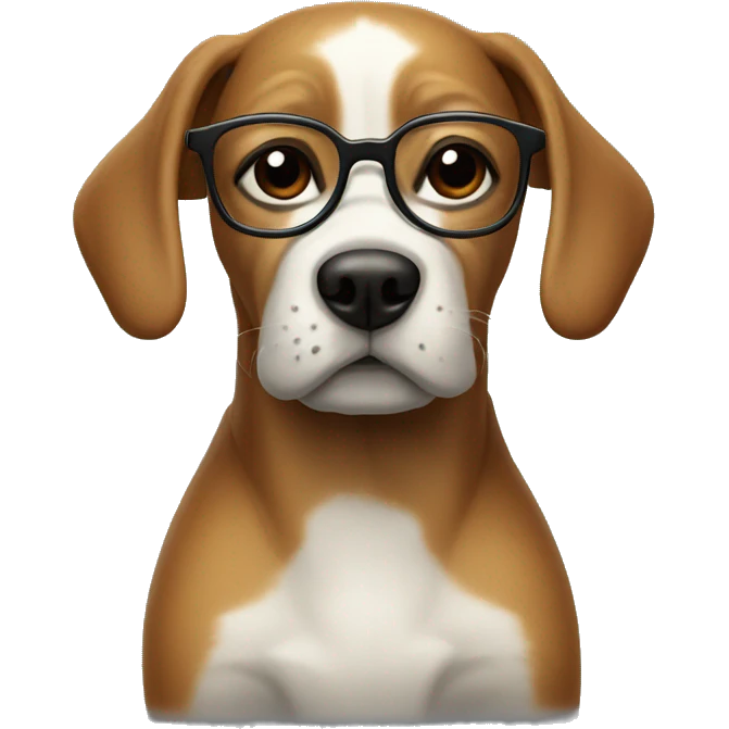dog with glasses and turtleneck emoji