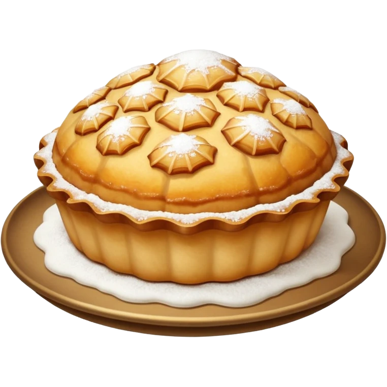 Half-shell shaped baked desert emoji