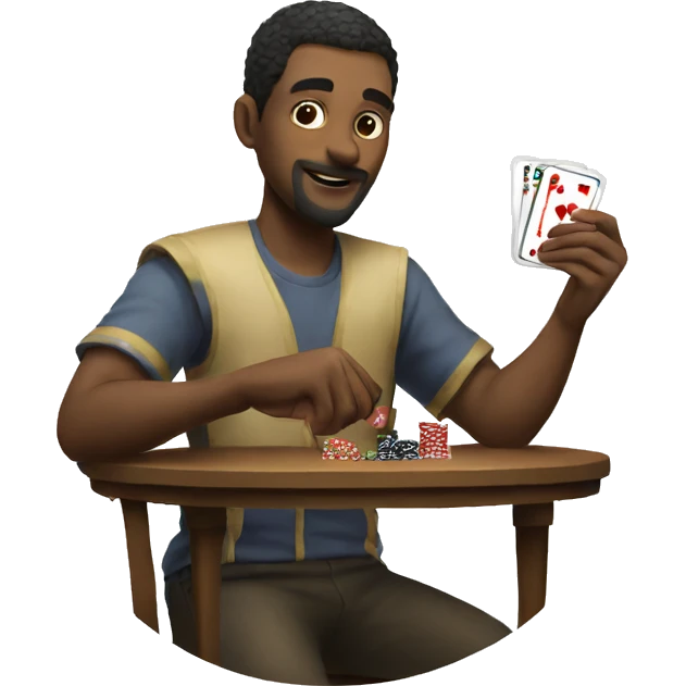 Man playing a card game emoji