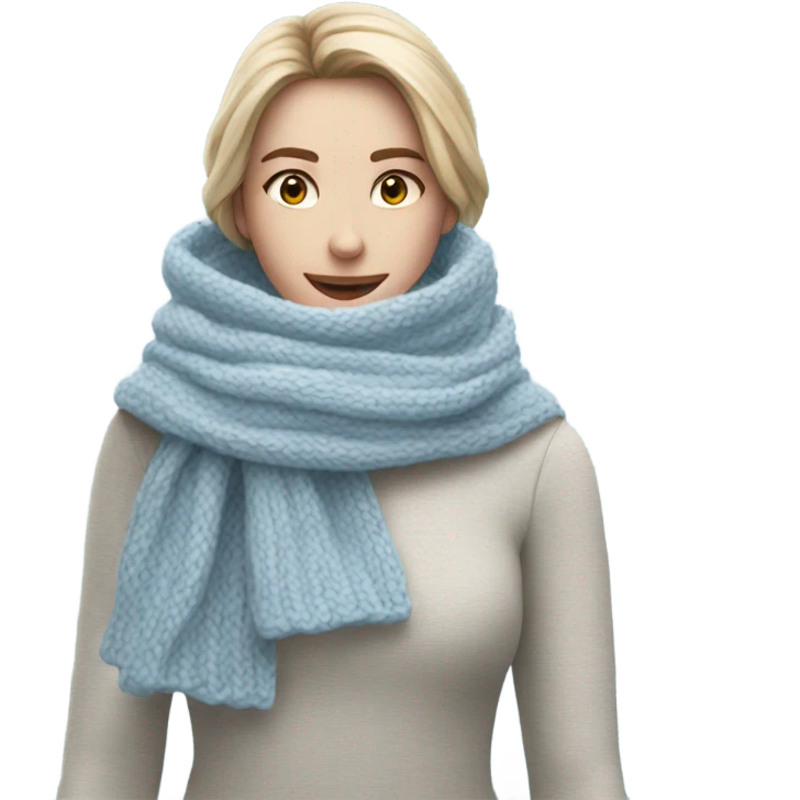Light blue knit scarf  emoji