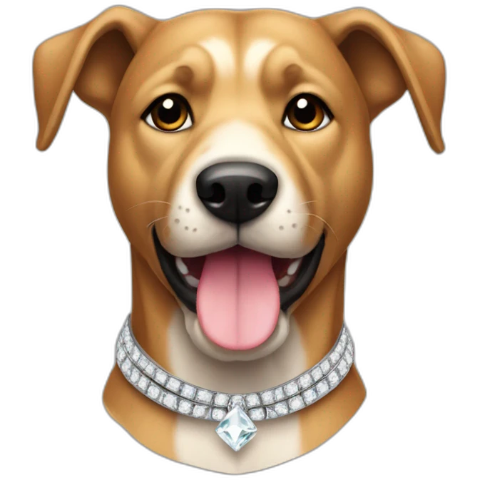 Perro con un collar de diamante emoji