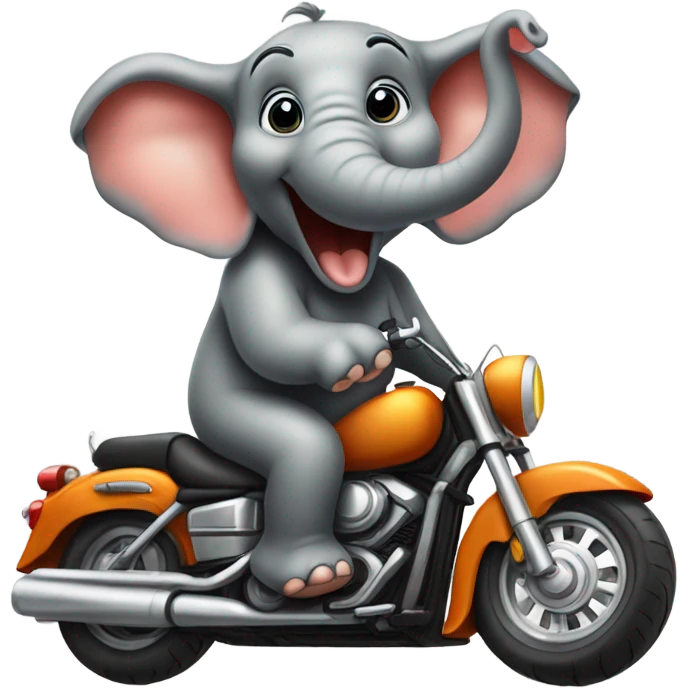 Elephant on a motorcycle  emoji