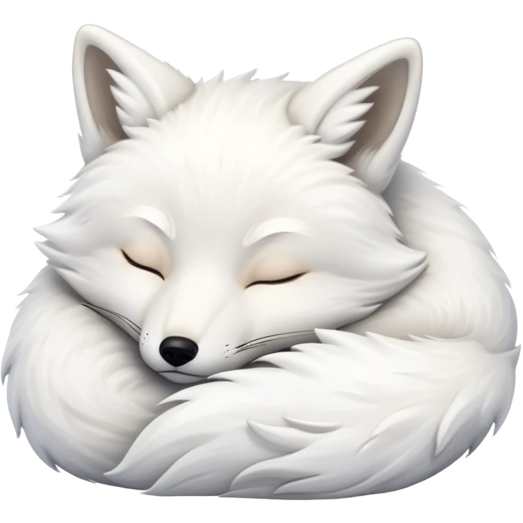 Sleeping white fox emoji