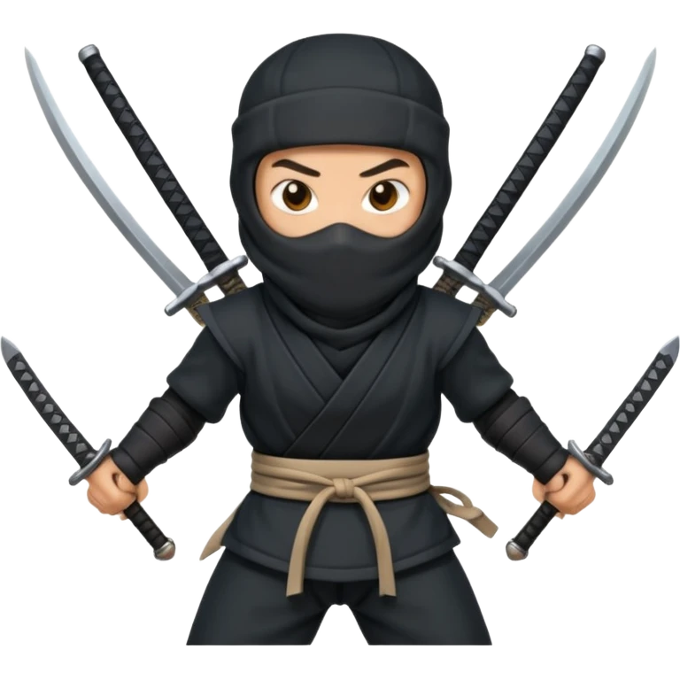 Ninja with two swords in two hands emoji