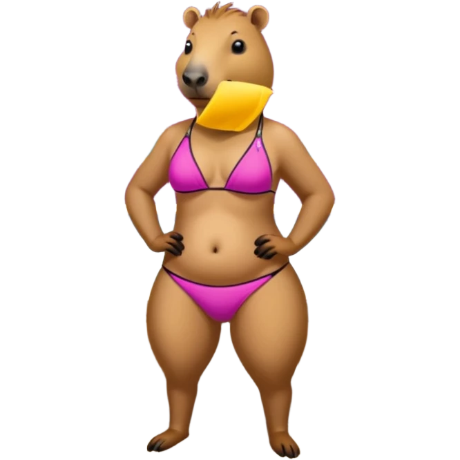 Capy bara in a bathing suit at a strip club  emoji