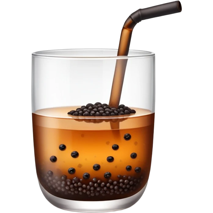 Brown tea with black topiaca  emoji