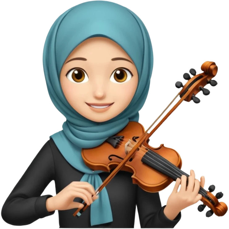 hịjab girl playing violin emoji