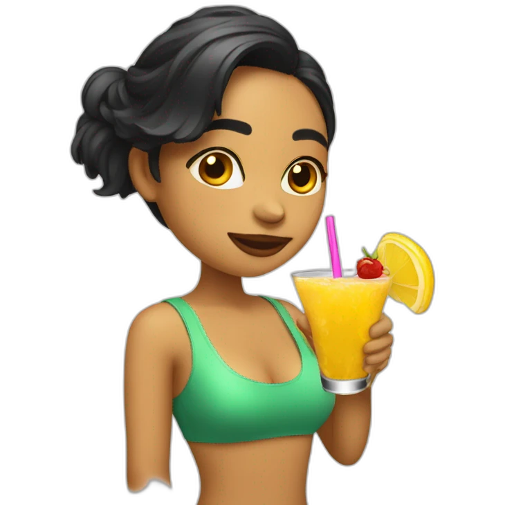 Chica con coctel emoji