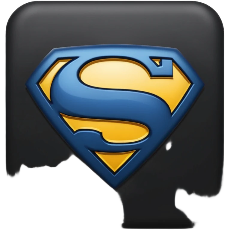 Superman Symbol Man of Steel black emoji
