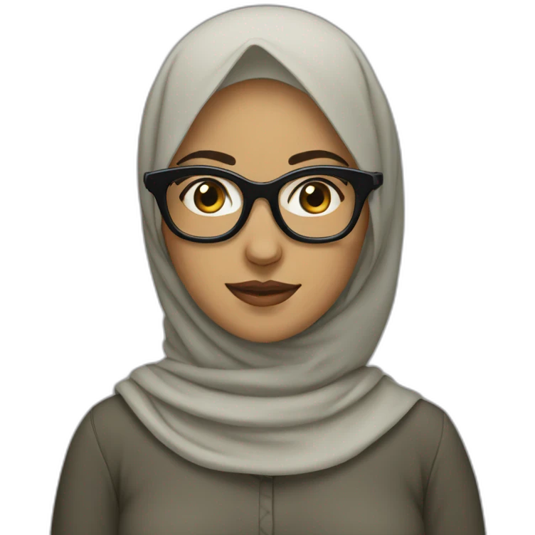 women muslim with black glasses emoji