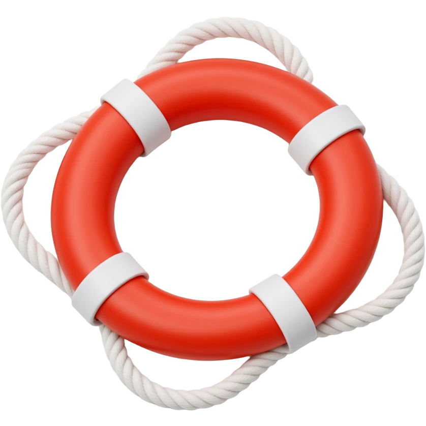 top down 2d flat lifebuoy emoji