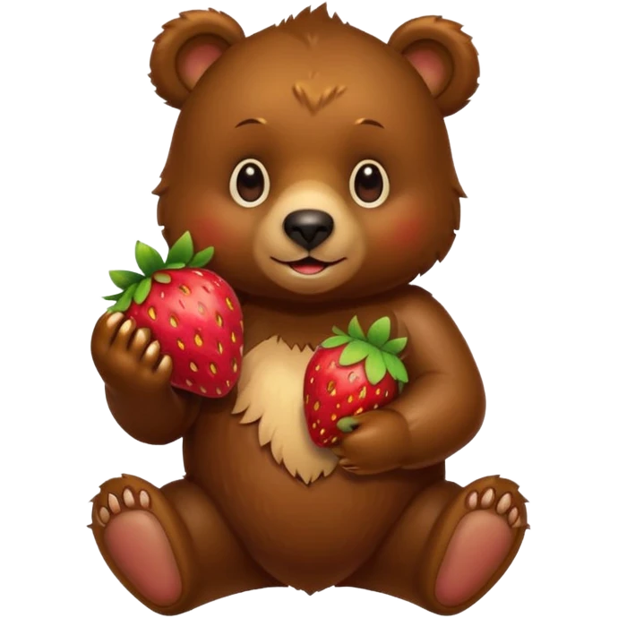 Bear holding a strawberry emoji