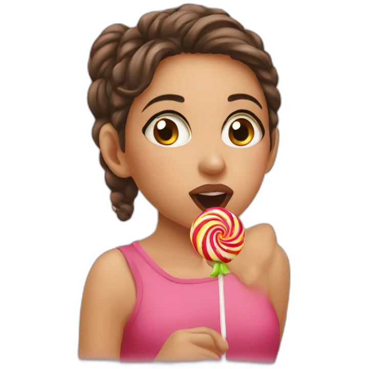 a girl sucking a lolipop emoji