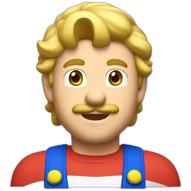 Mario with blonde hair emoji