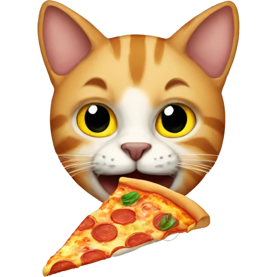 Cat eating pizza emoji