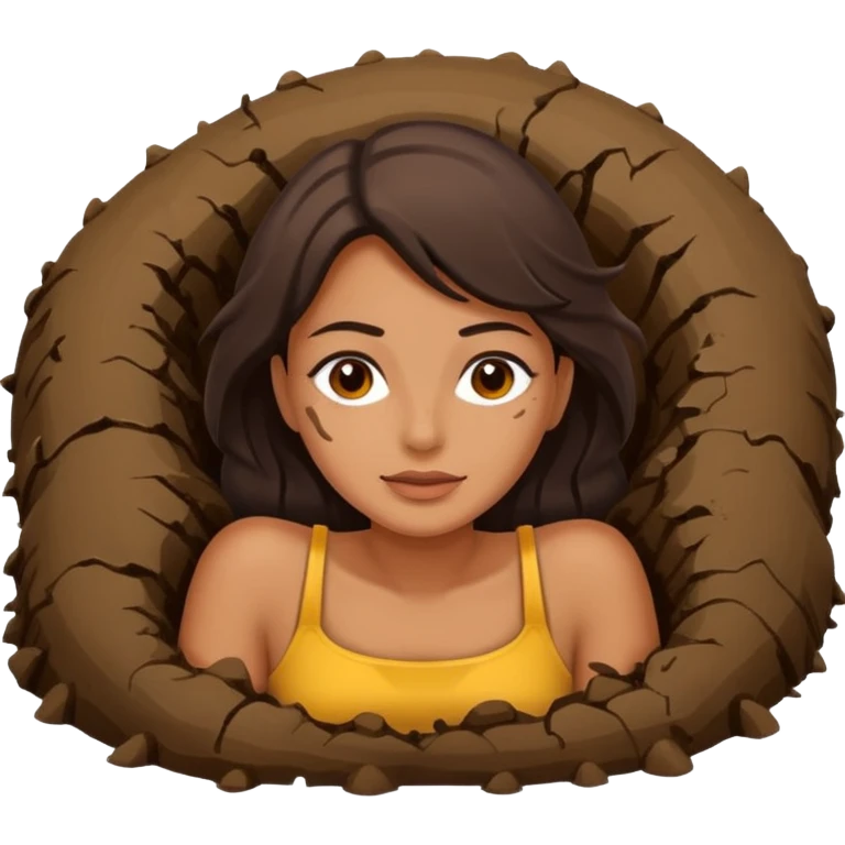 mujer tirada en el lodo emoji