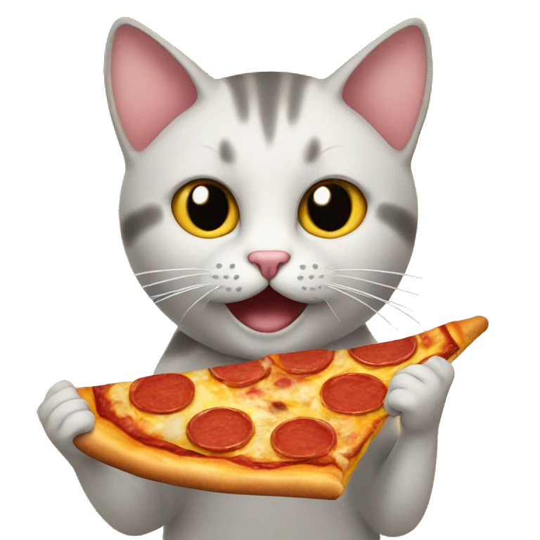 Cat eating pizza  emoji