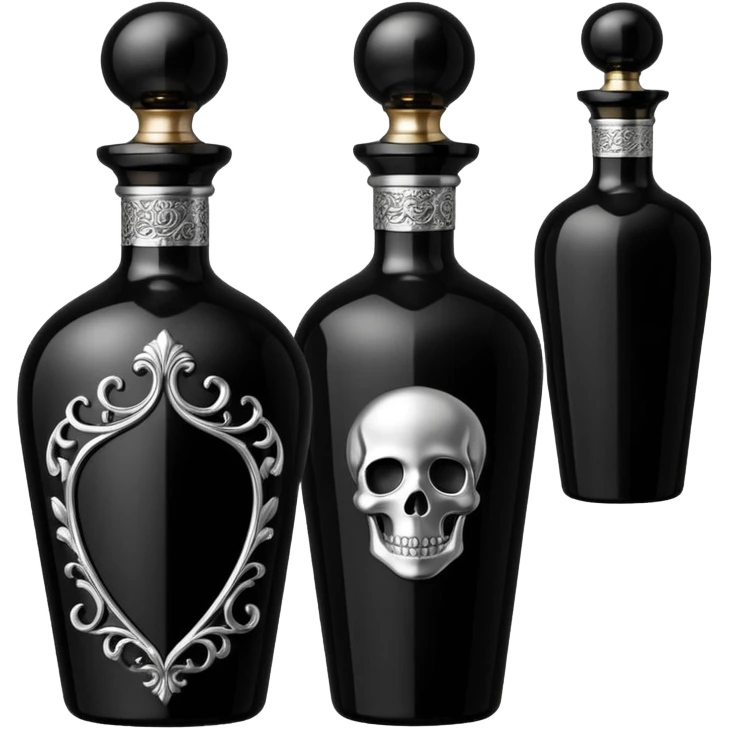 an elegant black poison bottle emoji