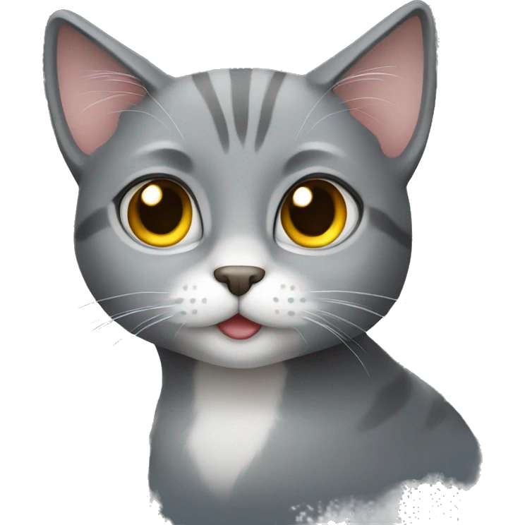 sweet gray cat emoji