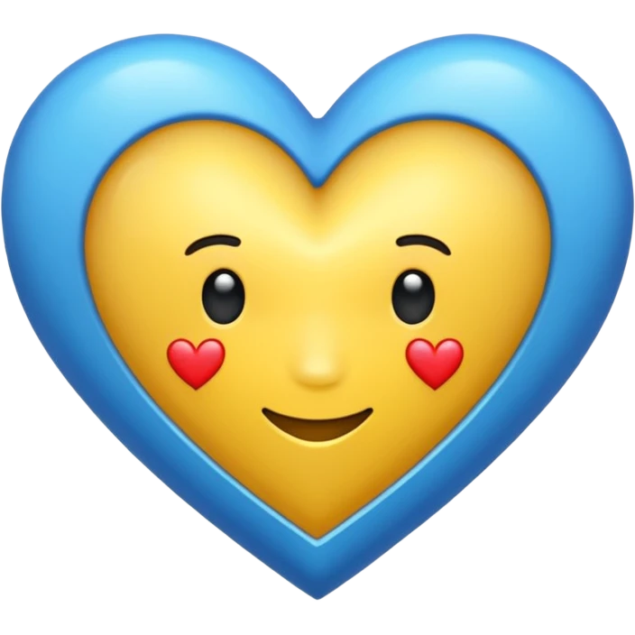 Fusiona un corazón amarilla con uno azul más básico  emoji