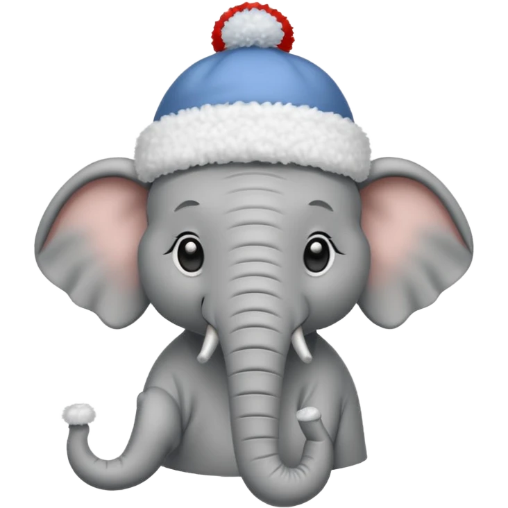 Snow Hat elephant emoji