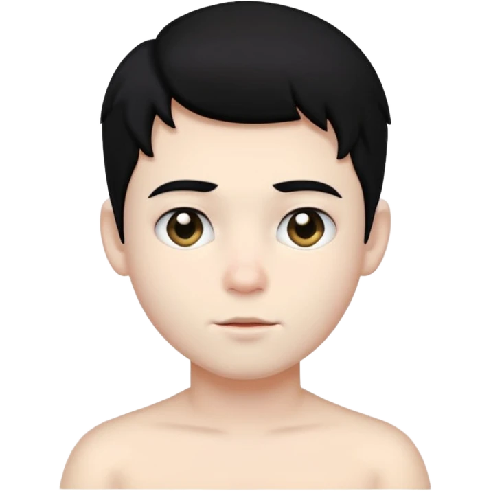 very gay boy with very white skin and black hair emoji