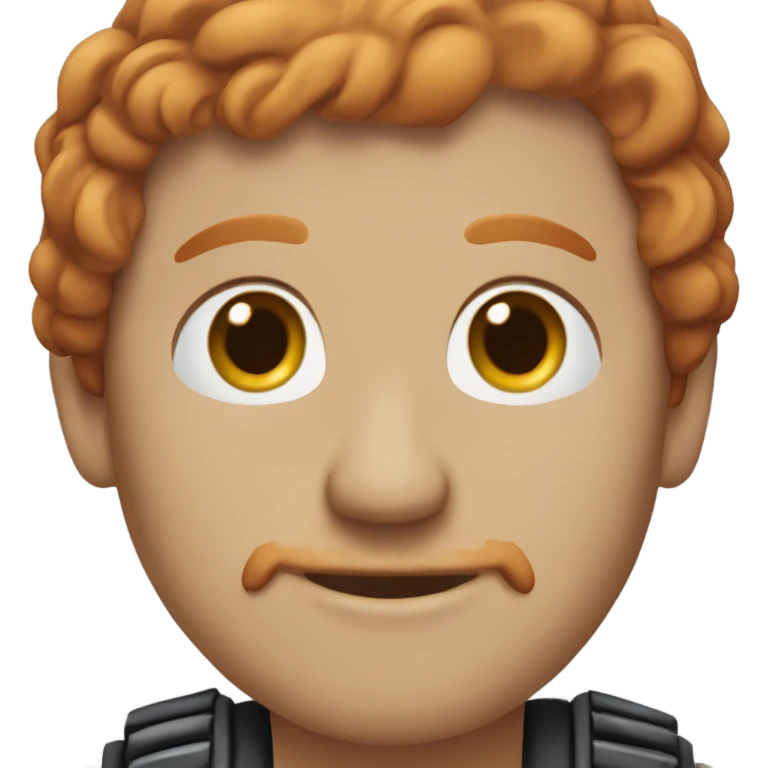 A bald redhead with a beautiful jawline and a not very long red beard and moustache. emoji