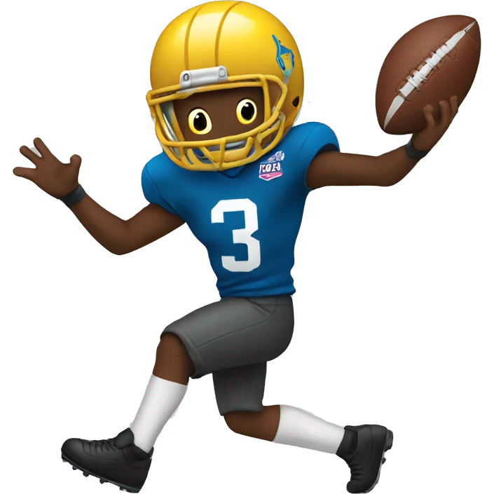 Boy hitting football with his leg emoji