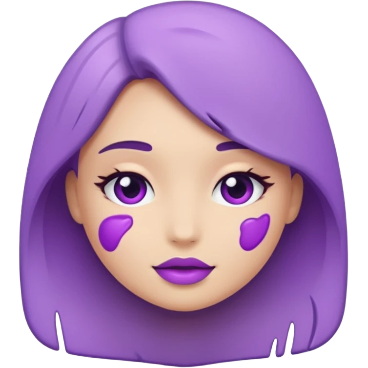 Paint blush with purple paint emoji